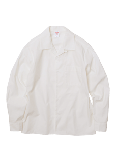 1760 Open Collar Long Sleeve Shirt - White