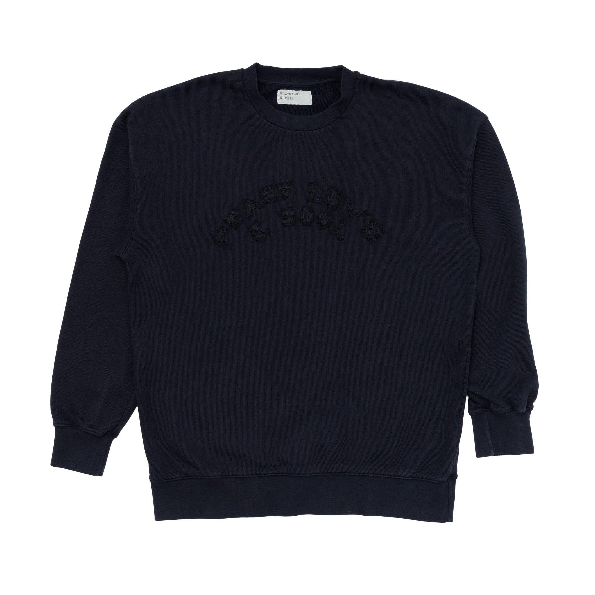 Embroidered Oversized Sweatshirt in Deep Blue Dry Handle Loopback