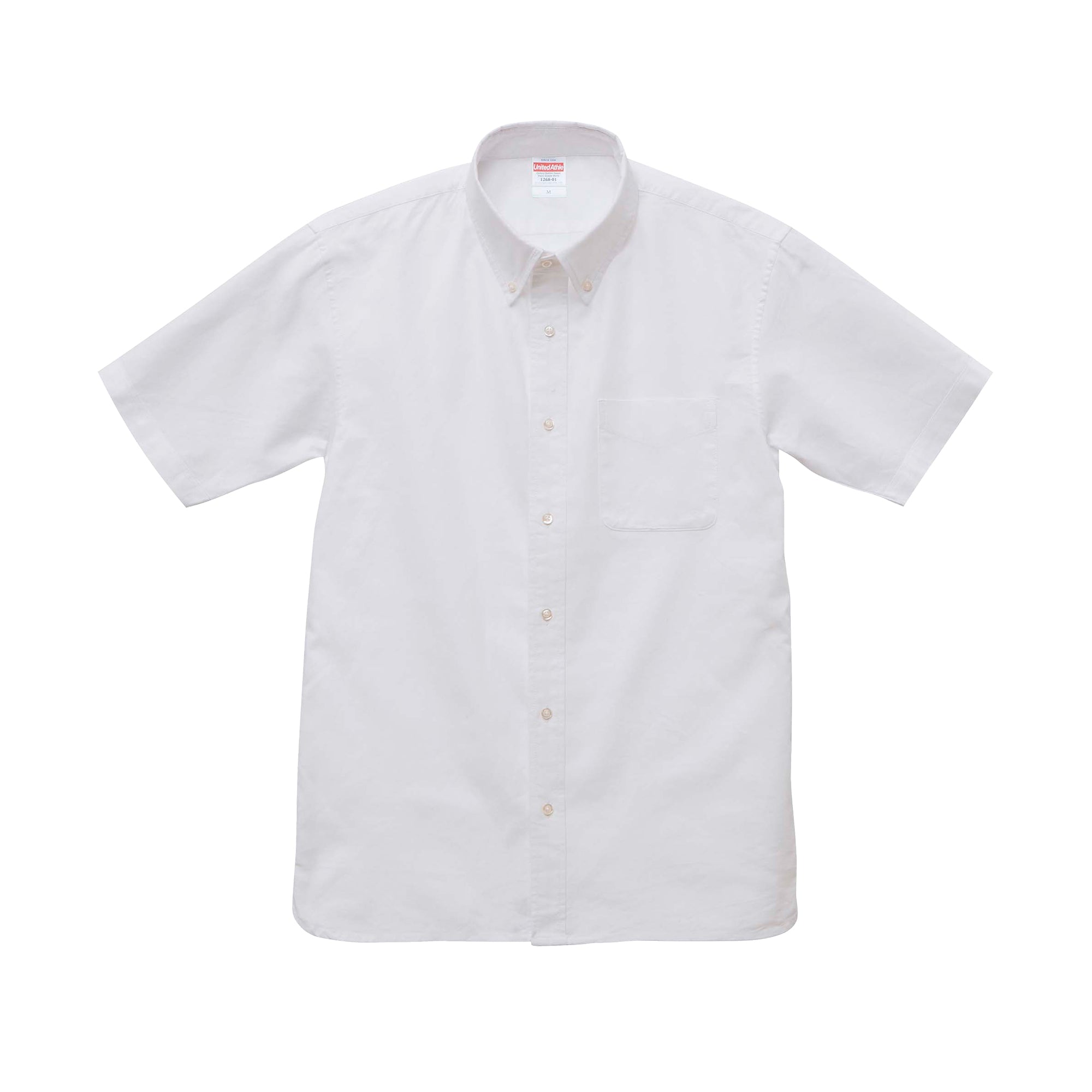 1268 - Oxford Button Down Short Sleeve Shirt - White