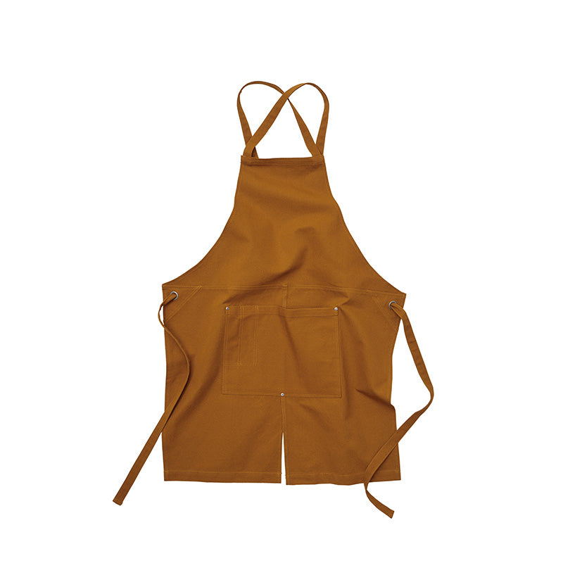 1384 - Washed canvas and twill apron - Tan