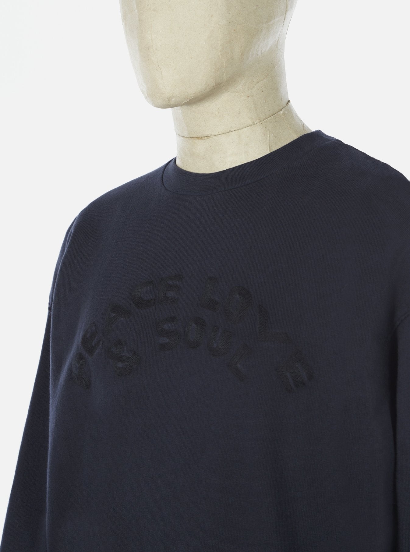 Embroidered Oversized Sweatshirt in Deep Blue Dry Handle Loopback