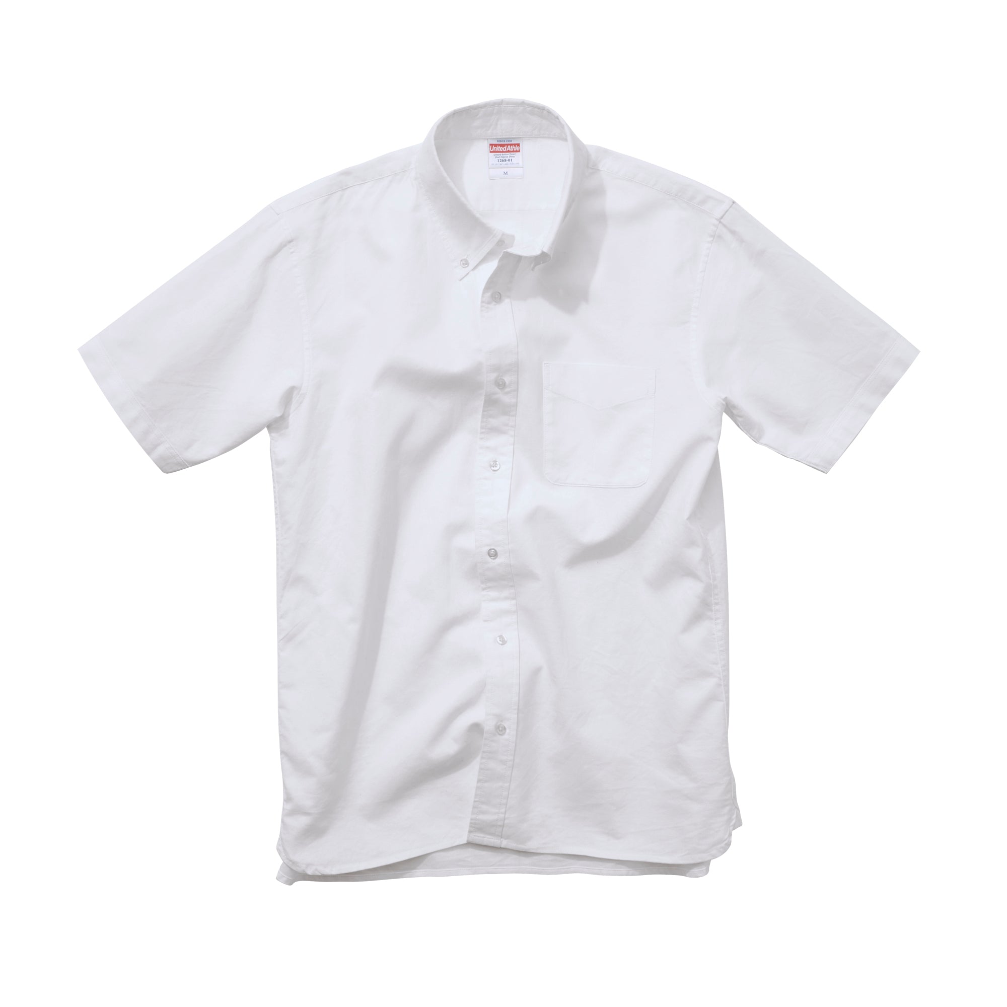1268 - Oxford Button Down Short Sleeve Shirt - White