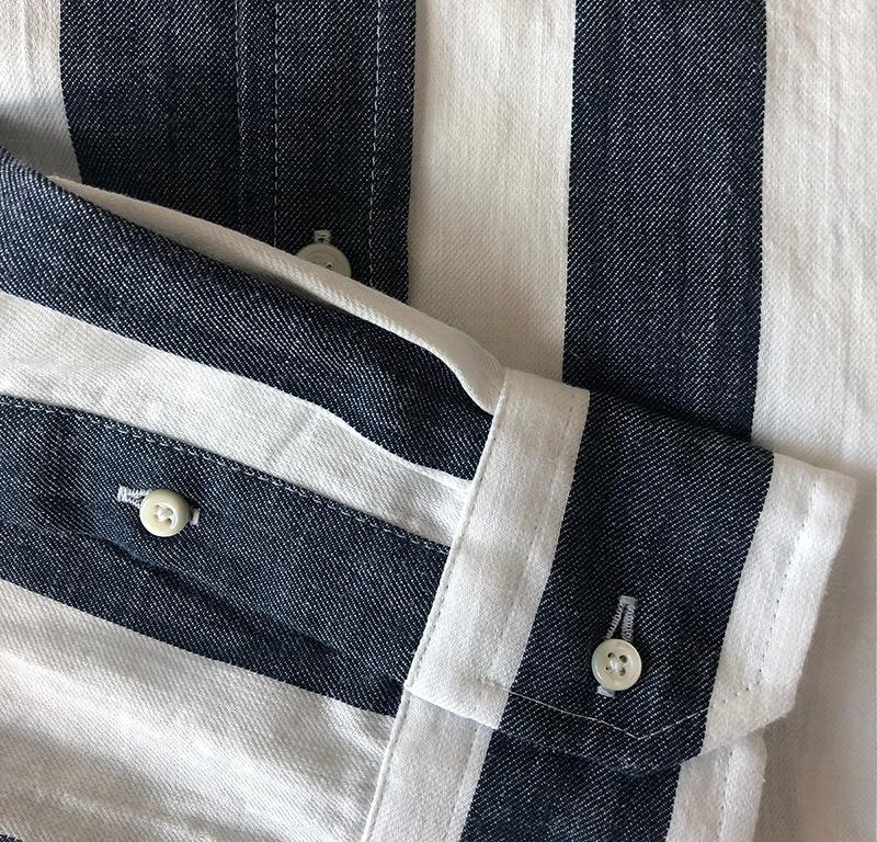 Button Down Shirt - Denim Blue Stripe