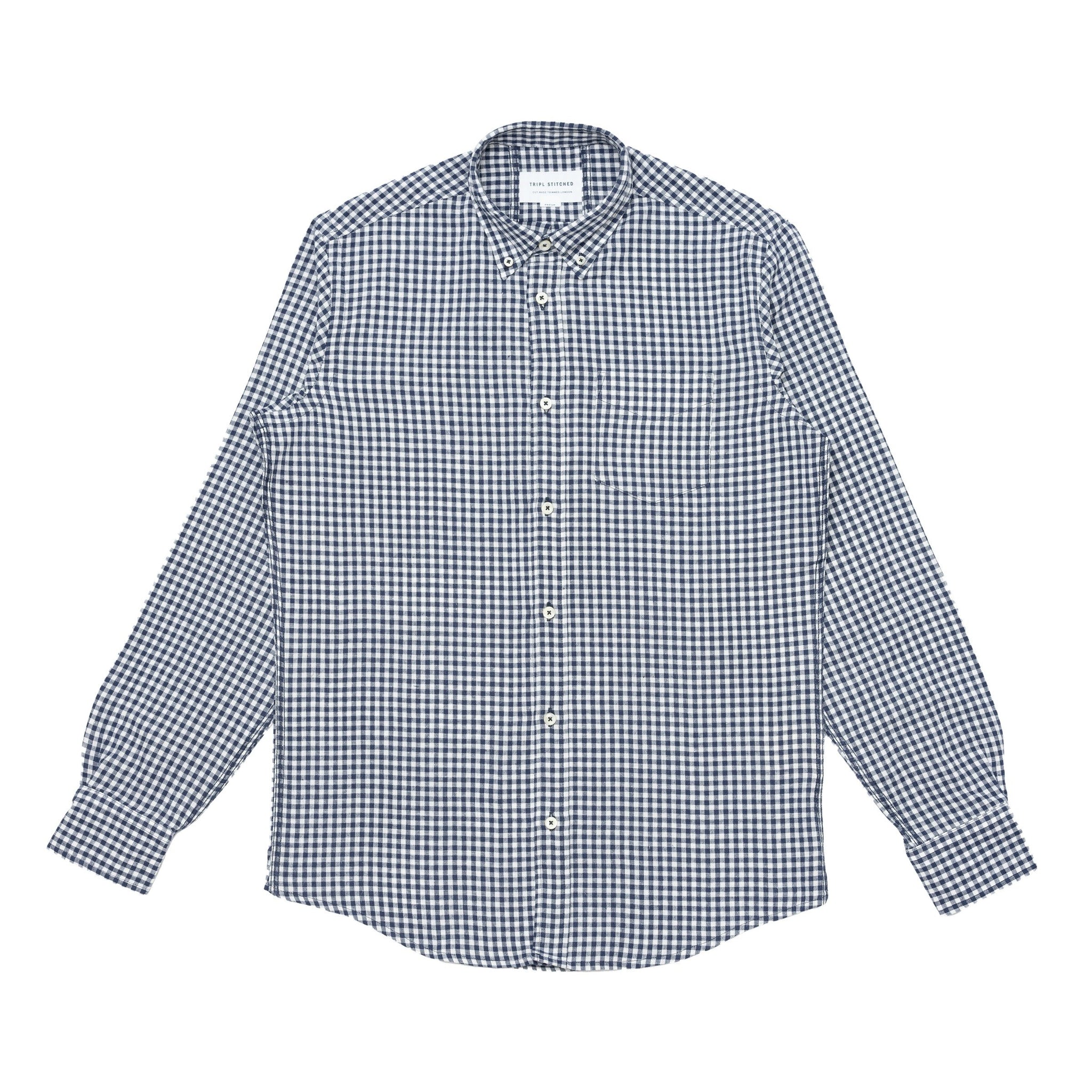 Button Down Shirt - Japanese Navy Gingham